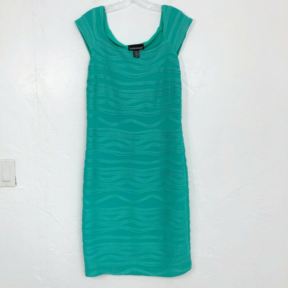 Frank Lyman Green Textured Knee Length Dress